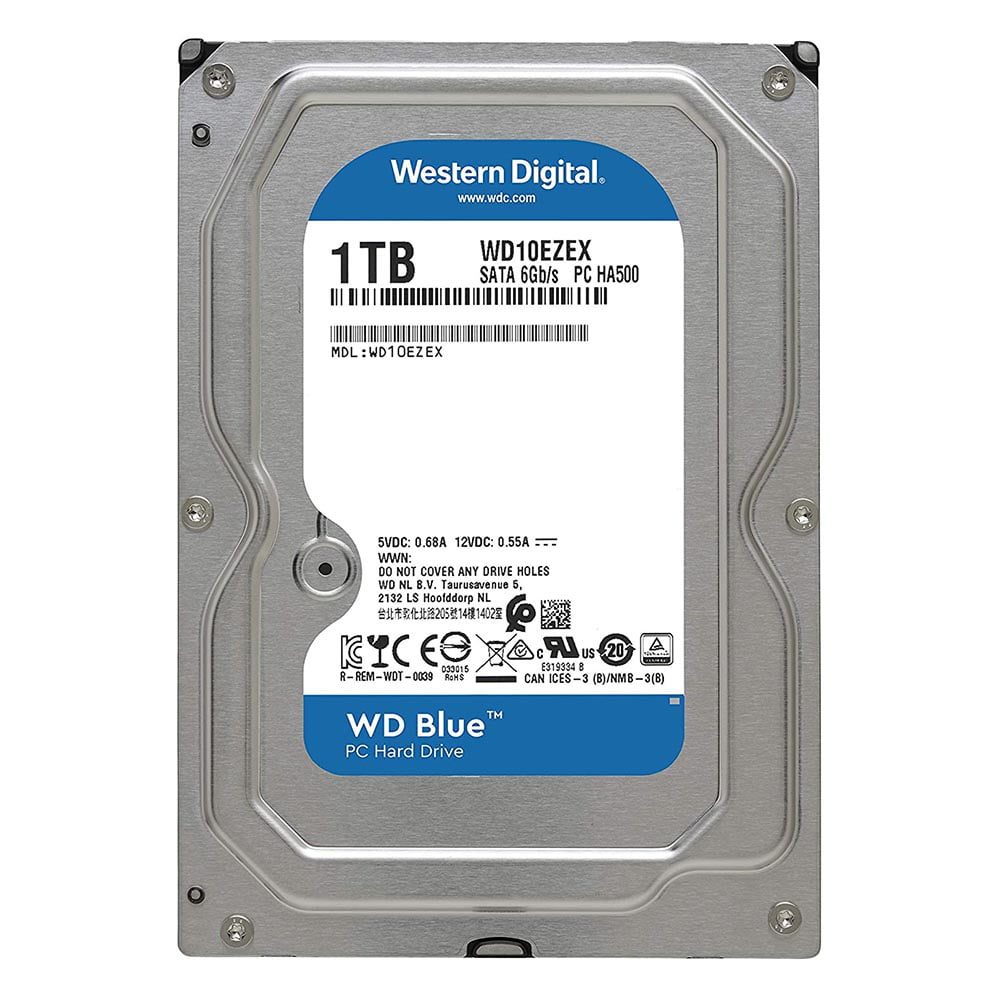 WD Blue 1TB 3.5" SATA Desktop Hard Drive – 7200RPM Internal HDD