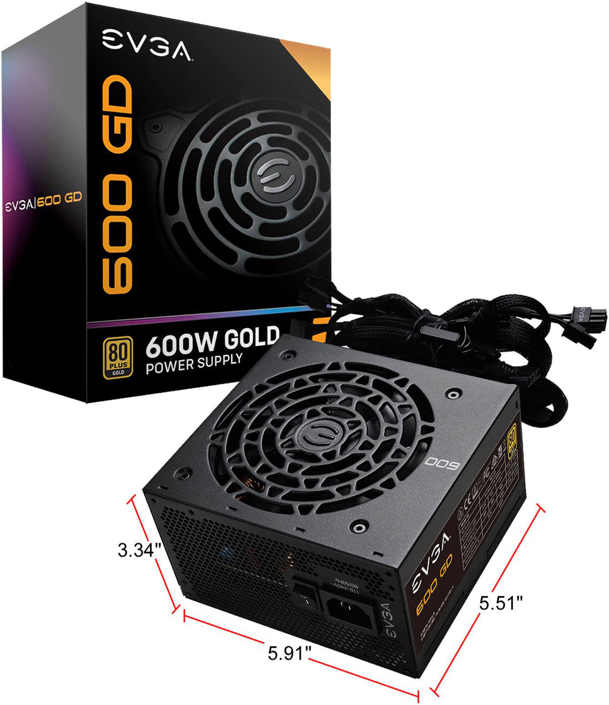 EVGA 600 GD 600W Power Supply ? 80+ Gold Certified High-Efficiency PSU