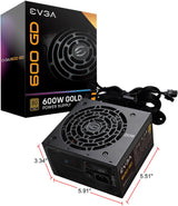 EVGA 600 GD 600W Power Supply ? 80+ Gold Certified High-Efficiency PSU
