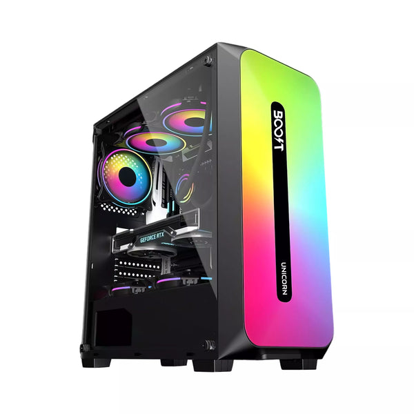 BOOST UNiCORN GAMiNG PC CASE BLACK WiTH 3 RGB FAN