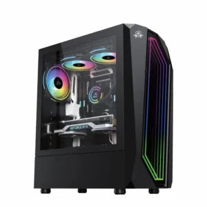 VIKING BLACK GAMiNG PC CASE TOWER WITH FRONT RGB STRIP
