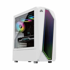 VIKING WHITE GAMiNG PC CASE TOWER WITH FRONT RGB STRIP